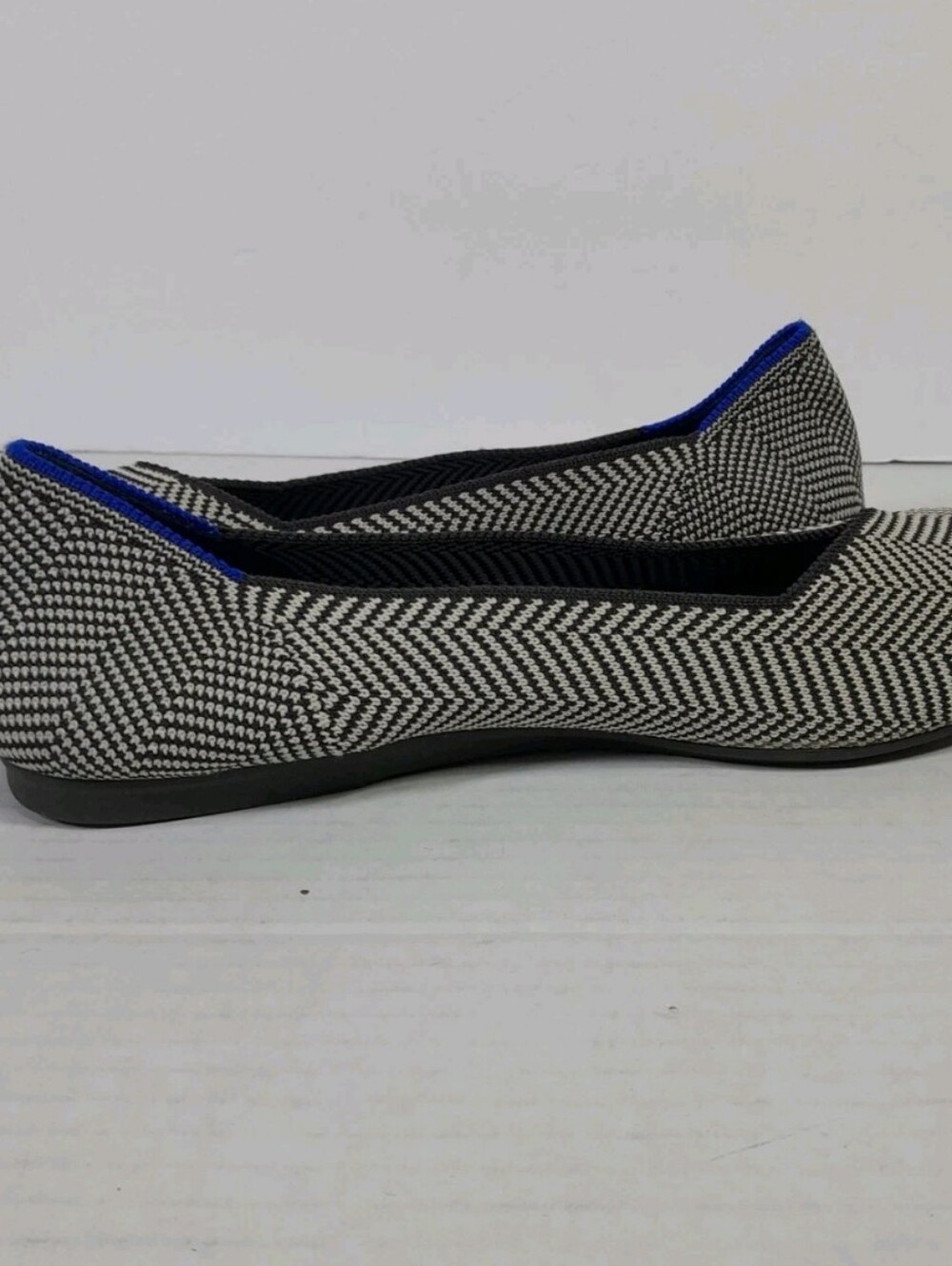 ROTHY's The Flat Round Toe Ballet Shoes Women Sz 8 Retired Herringbone Gray - Picture 7 of 9